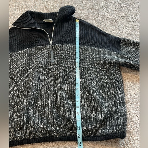 Varley Willard 1/2 Zip Knit Sweater, Black and Gray, High Neck, Relaxed, XS - Picture 11 of 16